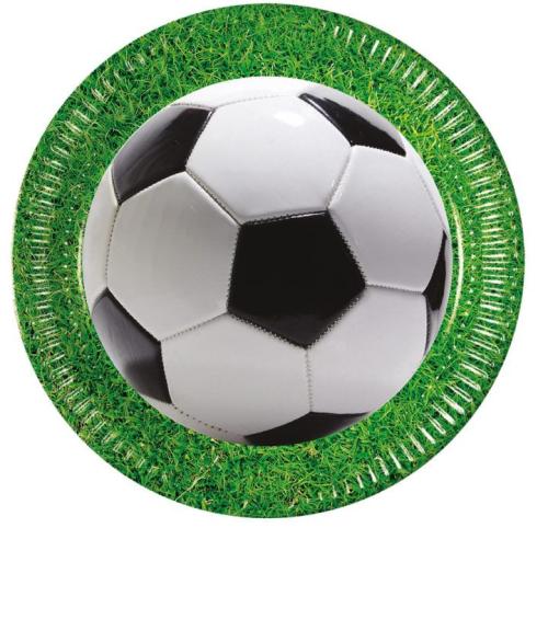 Papptallerken Procos Fotball 23 cm, 8 stk