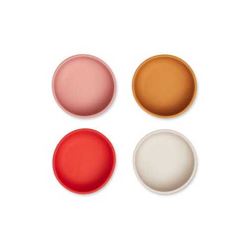 Liewood | Iggy Plain Skåler Silikon 4-pk - Dusty Raspberry Multi Mix