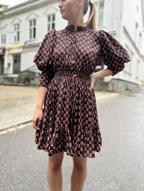 Bohemian Mini Dress - Red Flowers