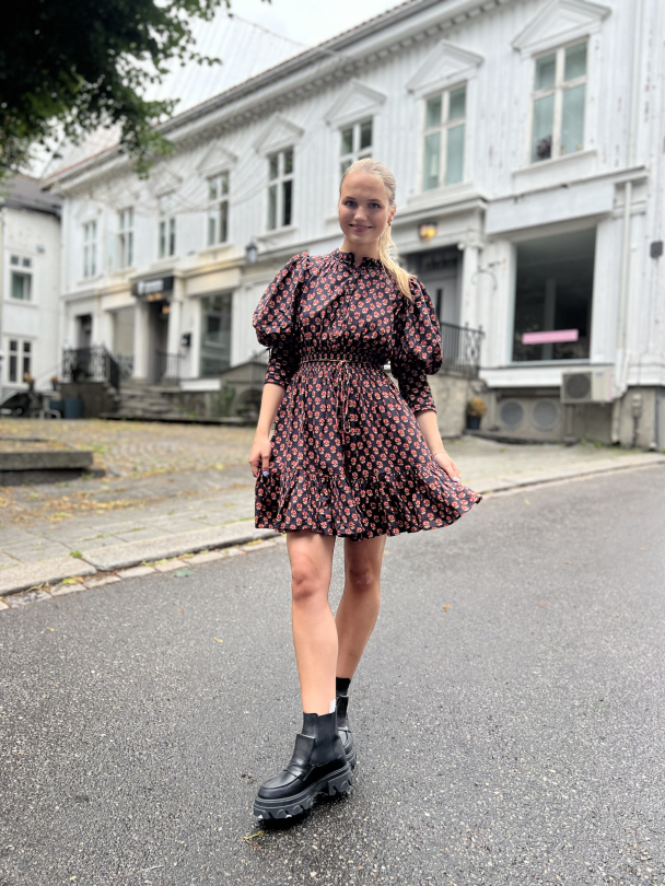 Bohemian Mini Dress - Red Flowers - Image 2
