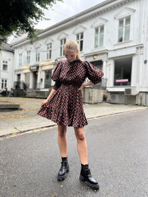 Bohemian Mini Dress - Red Flowers - Image 3