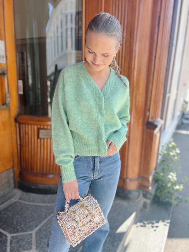 Brook Knit Boxy Cardigan - Laurel Green  - Image 3