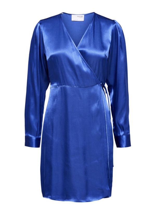 Eva Short Wrap Dress - Deep Ultramarine - Image 2