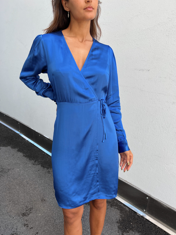 Eva Short Wrap Dress - Deep Ultramarine - Image 1