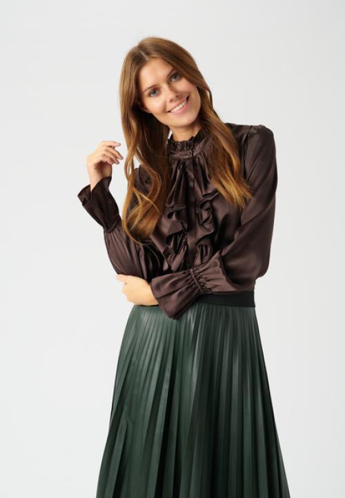 Ingeborg Shirt Ruffles Chocolate