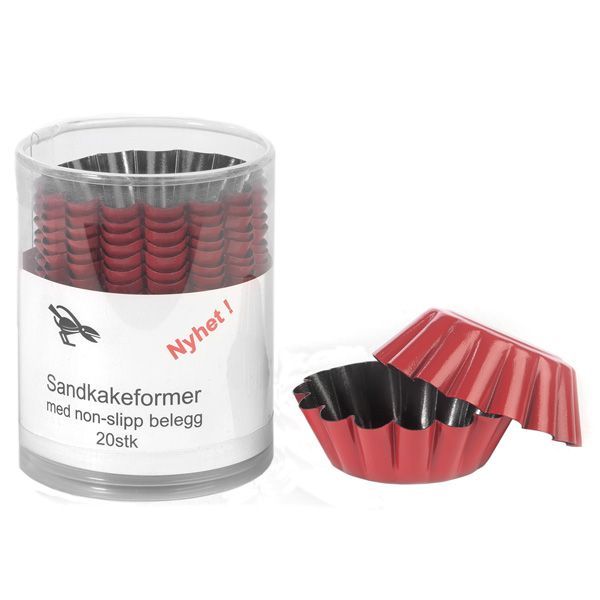 Sandkakeformer, nonstick,  20 stk