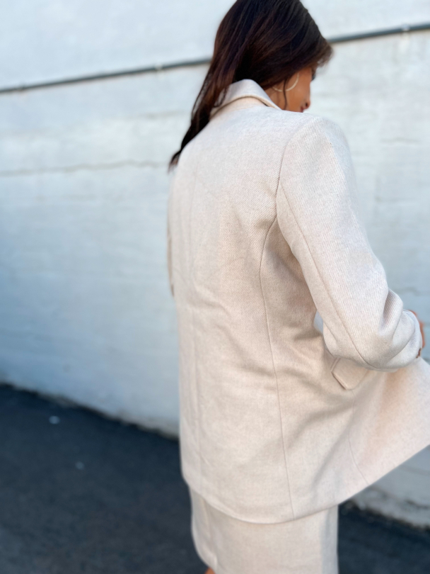 Willa Wool Mix Blazer -Mushroom - Image 3