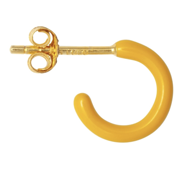 Color Hoop 1 PCS Enamel - Yellow  - Image 1
