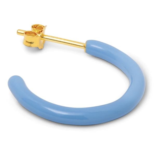 Color Hoops Medium Pair Enamel - Light Blue  - Image 2