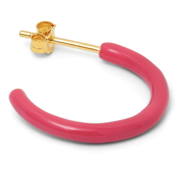 Color Hoops Medium Pair Enamel - Pink  - Image 2