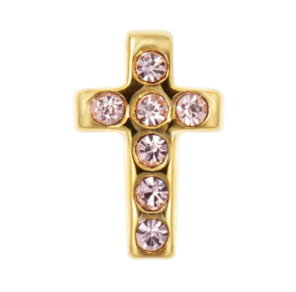 Cross Crystal 1 PCS Golden Plated - Rose  - Image 1