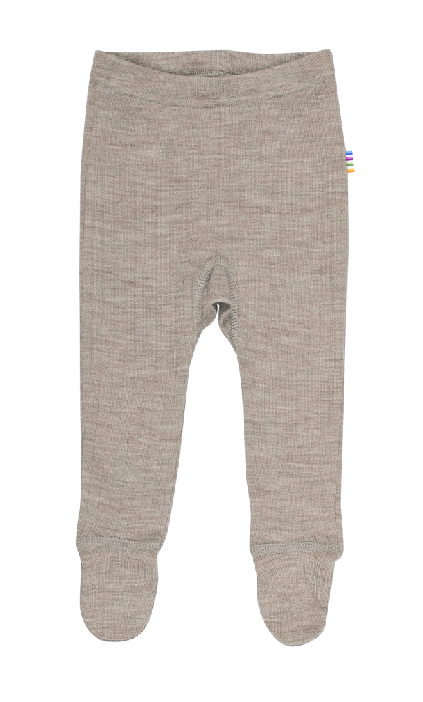 Leggings m/fot Ull - Sesame Melange