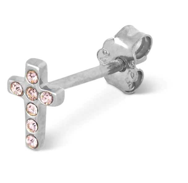 Cross Crystal 1 PCS Silver - Rose  - Image 2