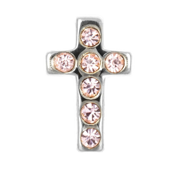 Cross Crystal 1 PCS Silver - Rose  - Image 1
