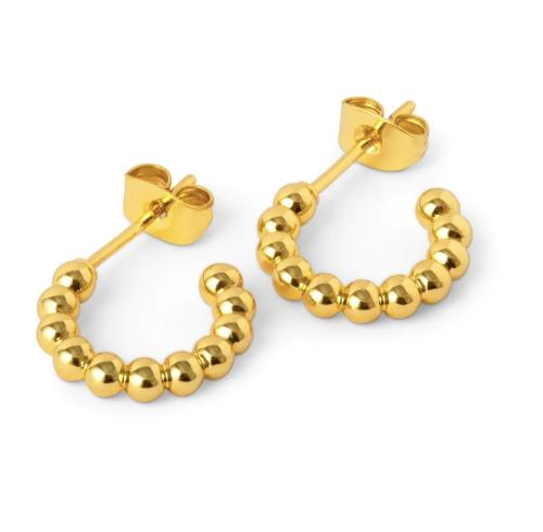 Color Ball Hoops - Smal Pair Golden Plated 