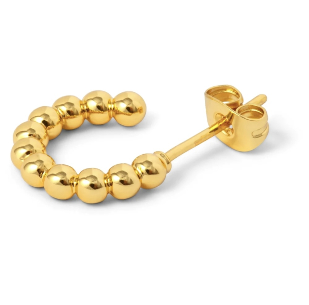 Color Ball Hoops - Smal Pair Golden Plated  - Image 2