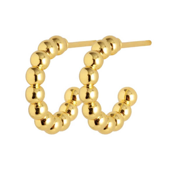 Color Ball Hoops - Smal Pair Golden Plated  - Image 3