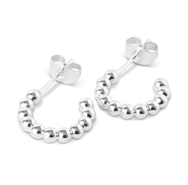 Color Ball Hoops - Smal Pair Silver Plated  - Image 1