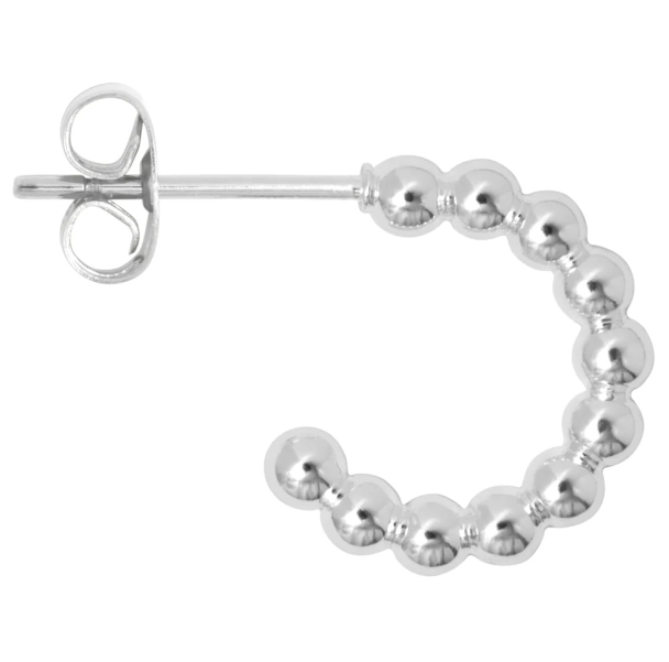 Color Ball Hoops - Smal Pair Silver Plated  - Image 4
