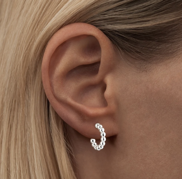 Color Ball Hoops - Smal Pair Silver Plated  - Image 5
