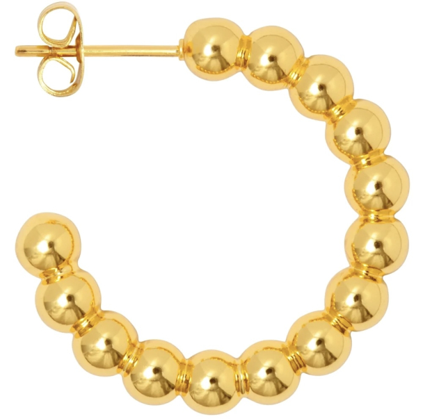 Color Ball Hoops - Large Pair Golden Plated  - Image 5