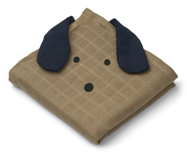 Hannah Muslin Klut 2-pk - Dog/Oat Mix - Image 1