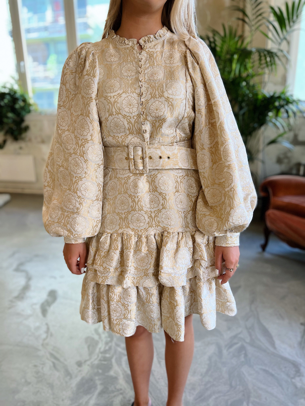 Brocade Belted Dress - Vintage  - Image 1