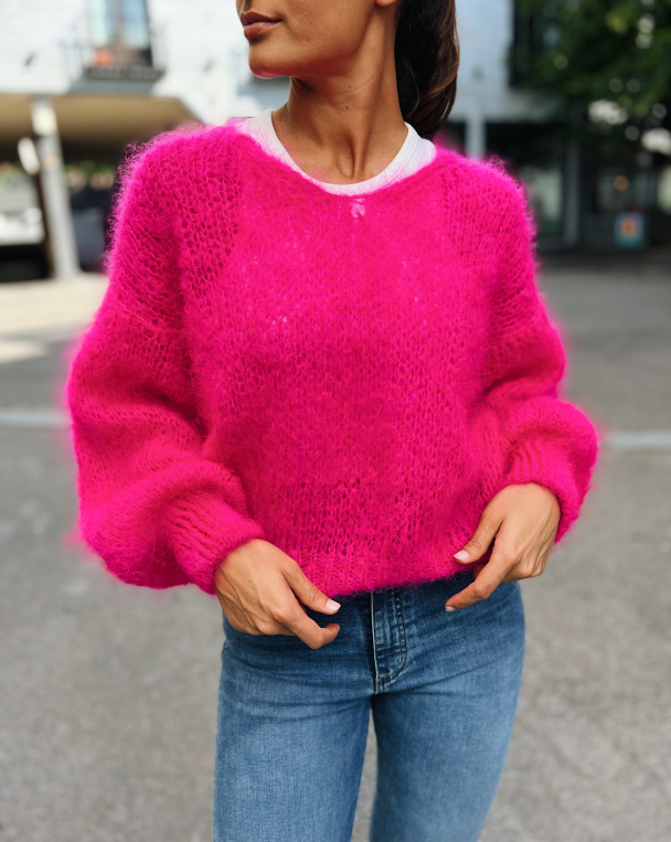 Milana Mohair Knit - Neon Pink  - Image 1