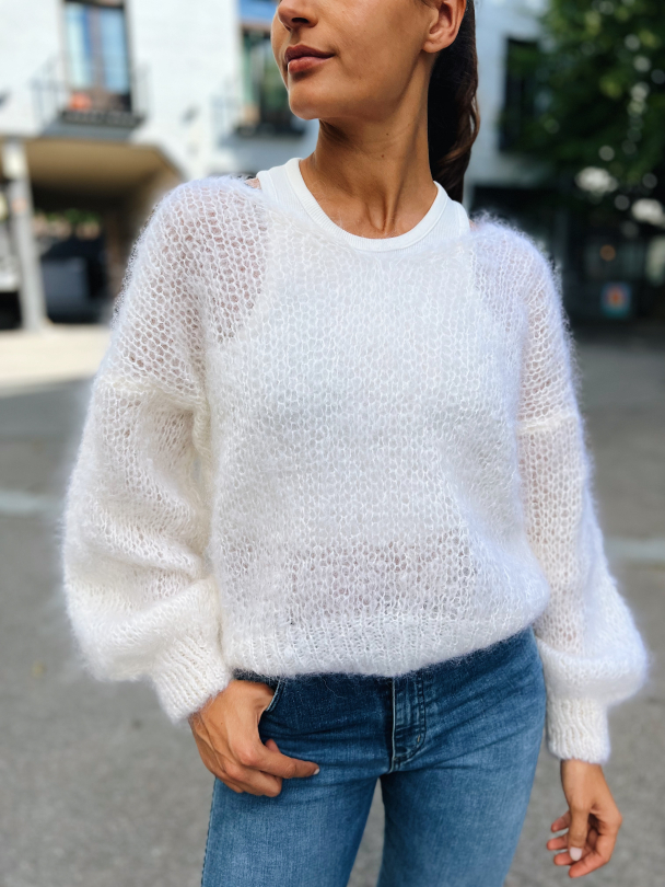 Milana Mohair Knit - White - Image 1