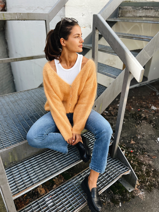 Cornelia Mohair Cardigan - Light orange - Image 3