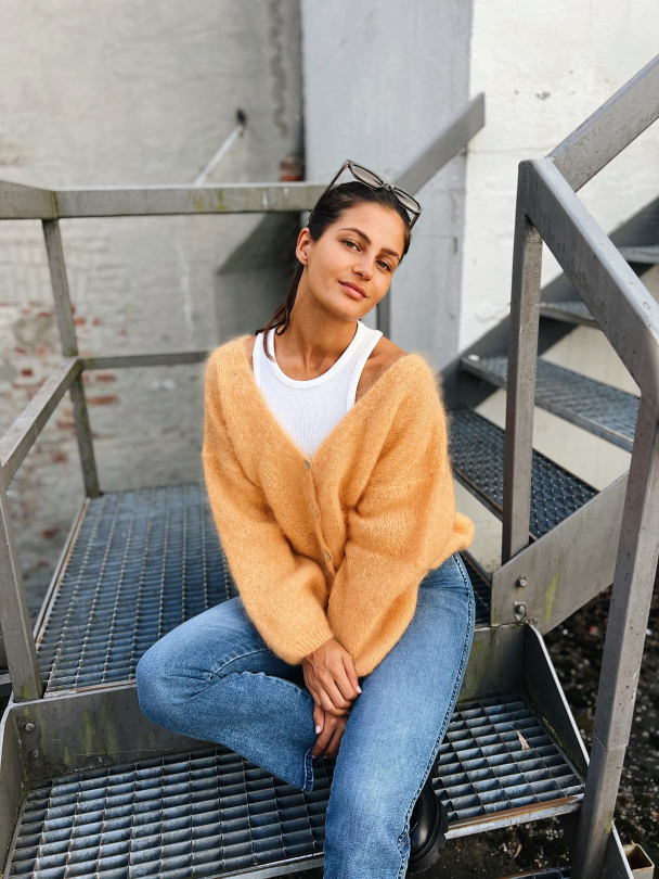 Cornelia Mohair Cardigan - Light orange - Image 4