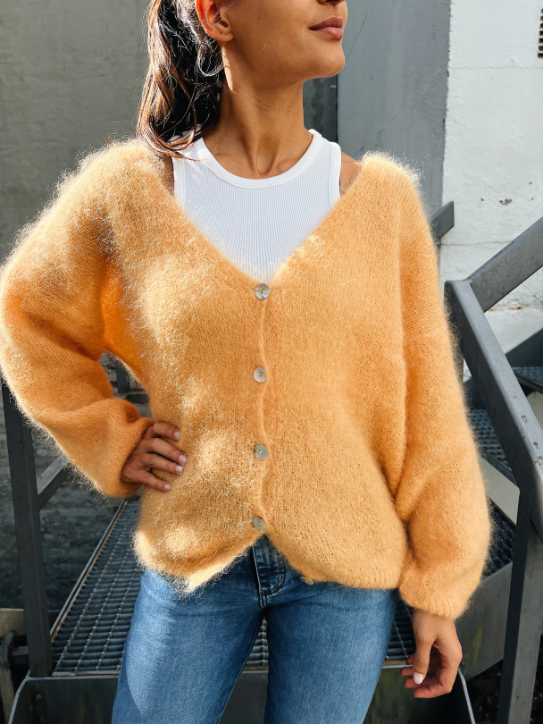Cornelia Mohair Cardigan - Light orange - Image 1