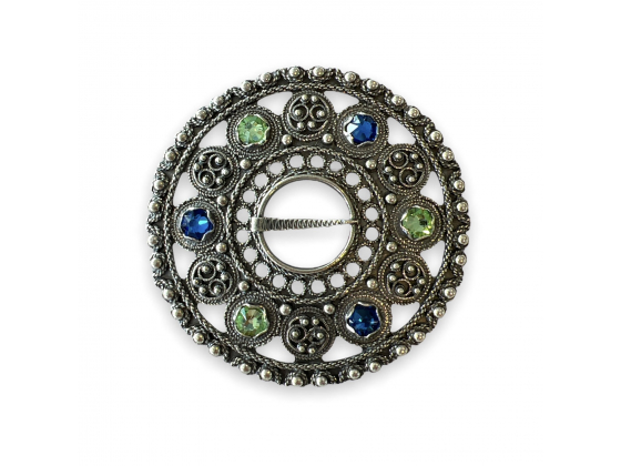 N&aring;l med krystall, oksidert - 02 Bl&aring; & 12 Lysegr&oslash;nn