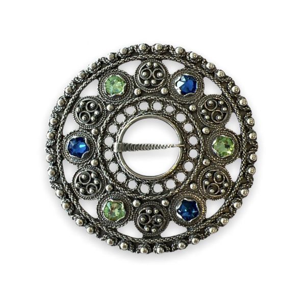 N&aring;l med krystall, oksidert - 02 Bl&aring; & 12 Lysegr&oslash;nn