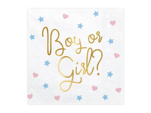 Serviett BOY OR GIRL?  20 stk 33x33 cm