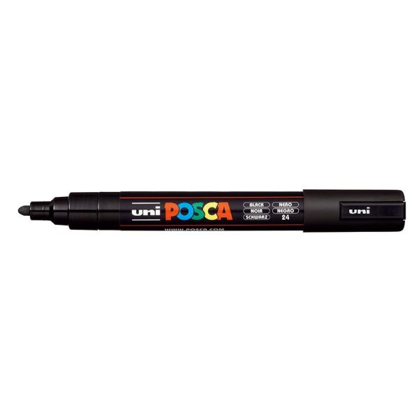 Uni POSCA PC-5M – Medium 1,8-2,5mm – 24 Black