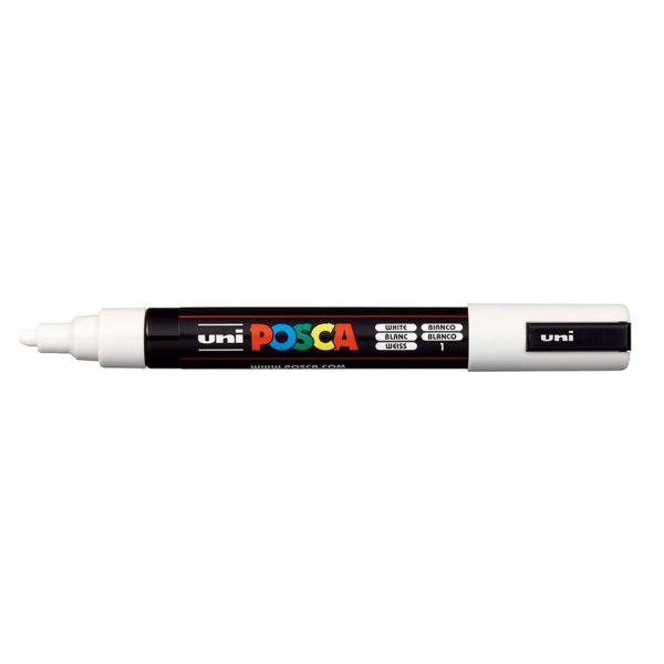 Uni POSCA PC-5M – Medium 1,8-2,5mm – 1 White