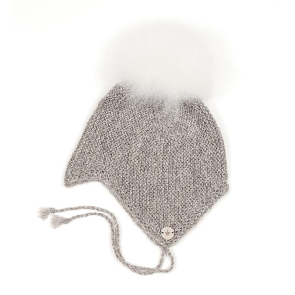 Babyhut Alpaca Wool - Light Grey/White