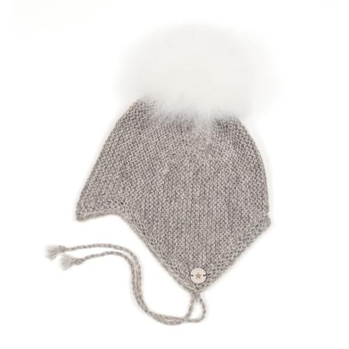 HUTTEliHUT | Babyhut Alpaca Wool - Light Grey/White