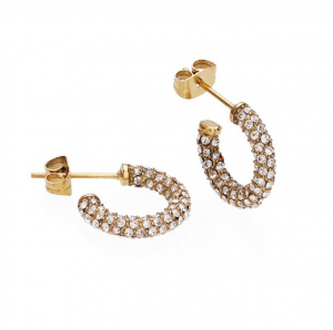 Hitch Crystal Hoop Earring Gold