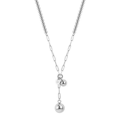 Brea Bead Necklace Silver