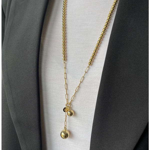 Brea Bead Necklace Gold