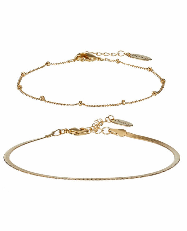 ORELIA Satellite & Flat Curb Chain Bracelet - Image 2