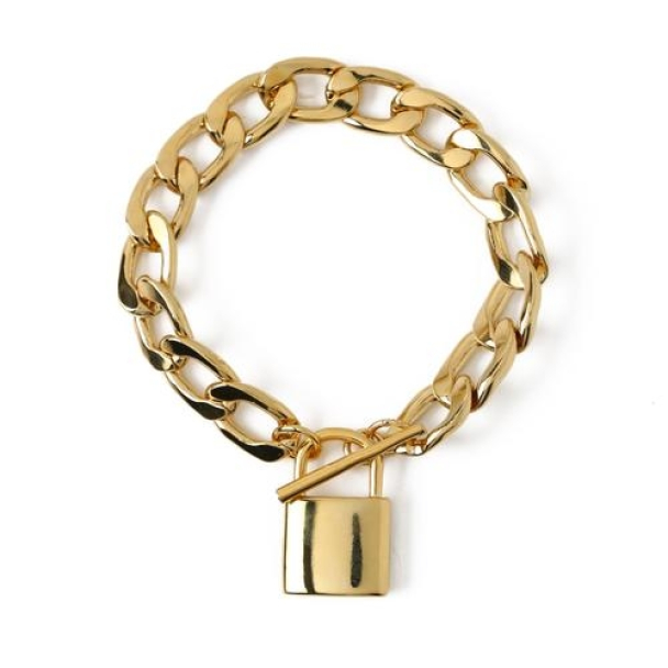 ORELIA Chunky Clean Padlock T-Bar Bracelet