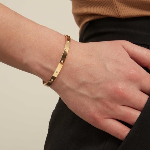 ORELIA Pearl Bangle Bracelet - Image 2