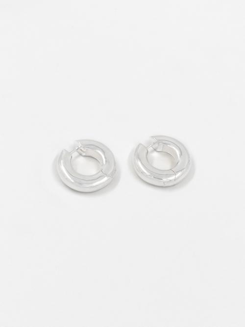 Chunky Dome Hoops Silver