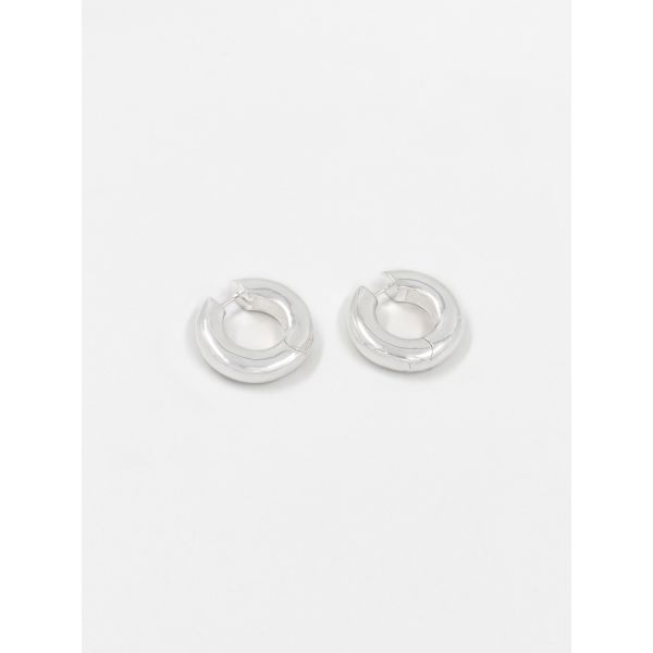 Chunky Dome Hoops Silver