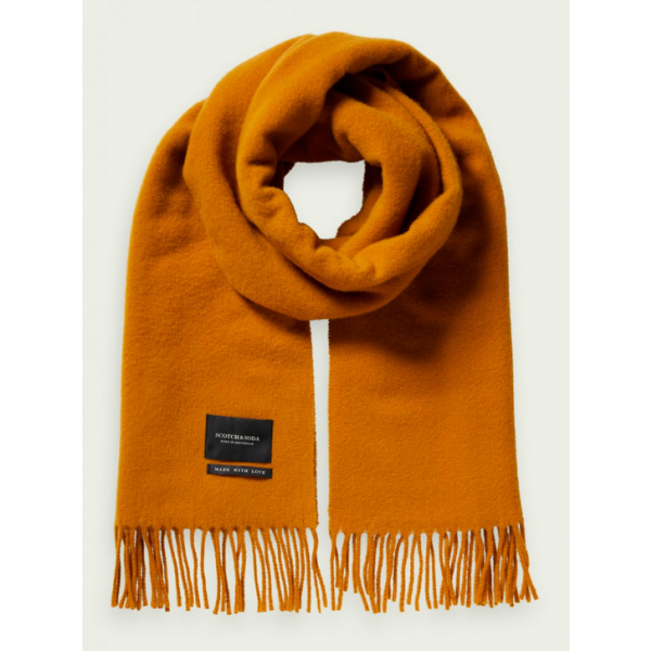 Virgin Wool Fringed Woven Scarf