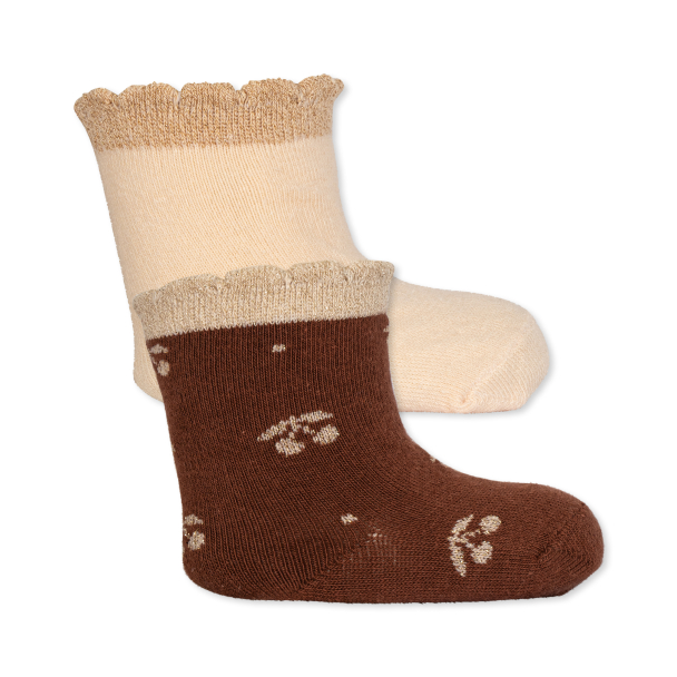 Socks Lurex 2-pk - Mon Cherie/Shifting Sand - Image 1