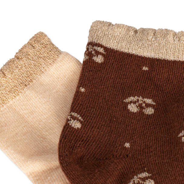 Socks Lurex 2-pk - Mon Cherie/Shifting Sand - Image 4